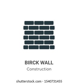 Birck wall vector icon on white background. Flat vector birck wall icon symbol sign from modern construction collection for mobile concept and web apps design.