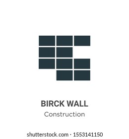 Birck wall vector icon on white background. Flat vector birck wall icon symbol sign from modern construction collection for mobile concept and web apps design.