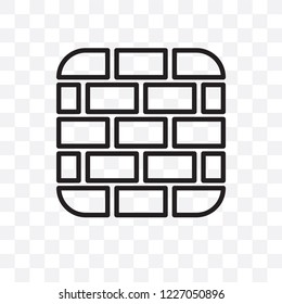 Birck Wall vector linear icon isolated on transparent background, Birck Wall transparency concept can be used for web and mobile