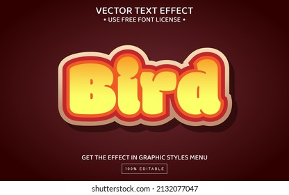 Bird 3D editable text effect template