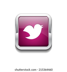 Bird 3d Rounded Corner Pink Vector Icon Button
