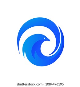 Bird Abstract In Circle Form Logo Template