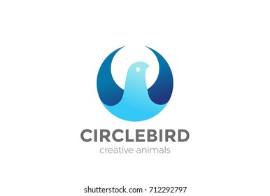 Bird abstract Circle shape Logo design vector template.
Eagle Falcon Dove Pigeon Logotype concept icon
