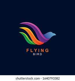 Bird abstract and colorful logo design