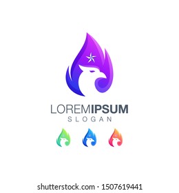 bird abstract gradient color logo design