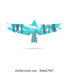 Bird abstract isolated on a white backgrounds, vector illustration