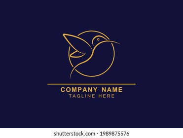 bird abstract logo in circle bird logo icon