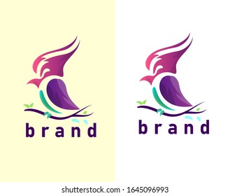 Concepto de diseño de logotipo abstracto de pájaro