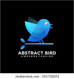 Bird abstract logo design template modern color