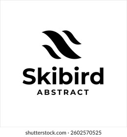 Bird Abstract Logo Design Template Black White
