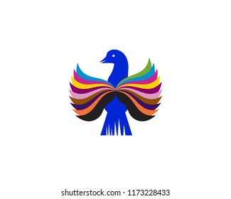 bird abstract logo design vector template