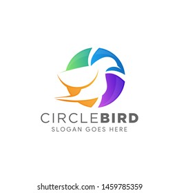 Bird Abstract Logo design vector design. colorful circle animal bird. 
