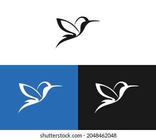 Bird abstract Logo design vector template Linear style