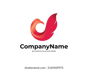 Bird abstract logo mascot design vector