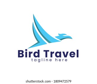 Bird abstract logo vector design. Bird travel