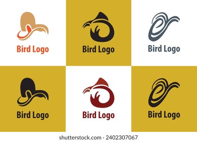 bird Abstract logos collection.  abstract themes. icon design