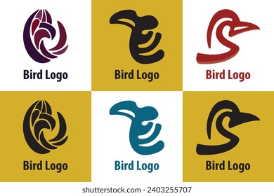 bird Abstract logos collection.  abstract themes. icon design