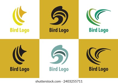 bird Abstract logos collection.  abstract themes. icon design