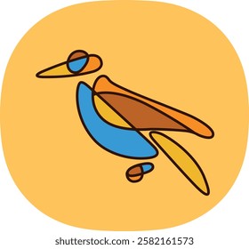 BIRD IN ABSTRACT SHAPE AND WITH MANY COLORS - VECTOR