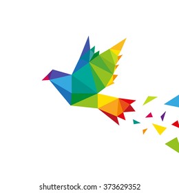 Bird abstract triangle design concept element isolated on a white backgrounds, vector illustration