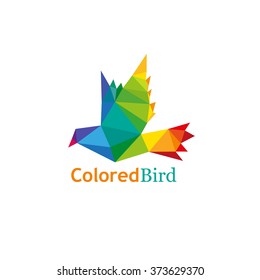 Bird abstract triangle design concept element isolated on a white backgrounds, vector illustration