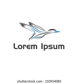 Bird abstract vector design template
