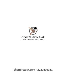 Bird with african woman logo design