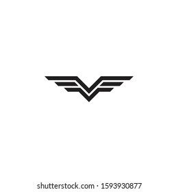 Bird or air vehicle vector symbol design