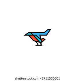 Diseño de logotipo abstracto de pájaro y avión.