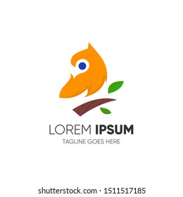 bird alighted logo design template