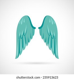 Bird angel wing flat icon isolated on white background vector illustration