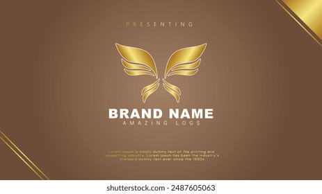 Bird angel wings vector image elegant minimalist creative vector logo design icon template color theme background