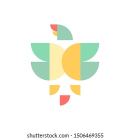 Bird Animal Colorful Geometry Icon Logo Design