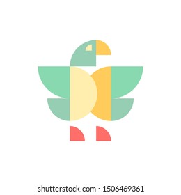 Bird Animal Colorful Geometry Icon Logo Design