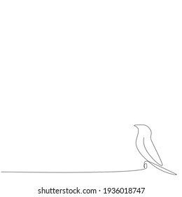 Bird animal line drawing, vector illustration