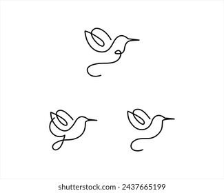 bird animal lines art canary logo vector symbol icon design graphic illustration  bird one line art minimalist logo design vector icon