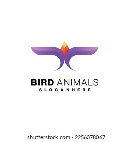 bird animal logo design vector gradient color style