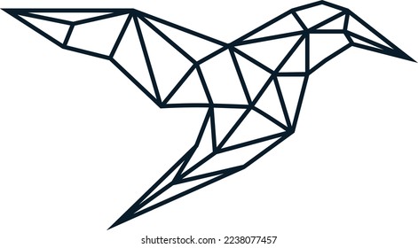 bird animal logo with polygon style