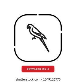 Bird animal symbol, parrot outline vector icon