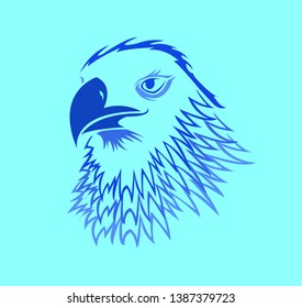 bird animal vector of eagle logo and falcon head with hawk design of creative mascot