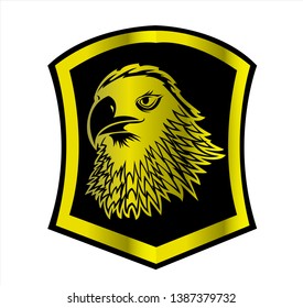 bird animal vector of eagle logo and falcon head with hawk design of creative mascot