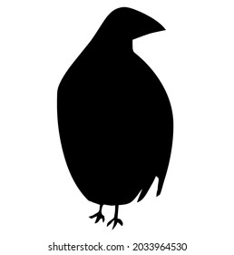 Bird, animal, wildlife, vector, illustration, in black and white color, isolated on white background