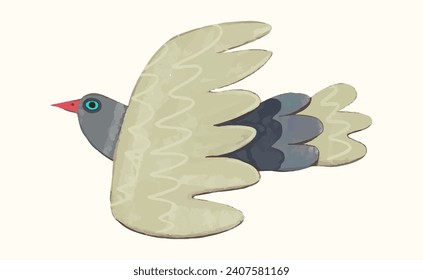 Bird, animal wildlife watercolor vector illustration.