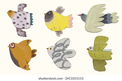 Bird, animal wildlife watercolor vector illustration.