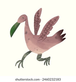 Bird. animal wildlife. watercolor vector illustration.