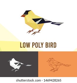 BIRD ANIMALS LOW POLY LOGO ICON SYMBOL SET. TRIANGLE GEOMETRIC POLYGON
