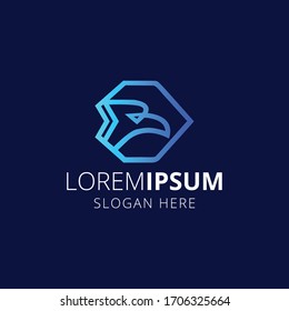 Bird App Logo Design. Bird modern logo Design Vector with blue gradient color.