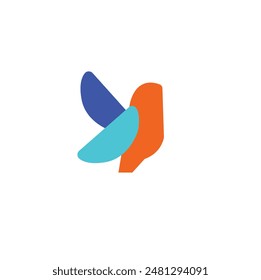 bird app logo, bird fly. kids learning logo