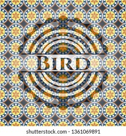 Bird arabesque style emblem. arabic decoration.