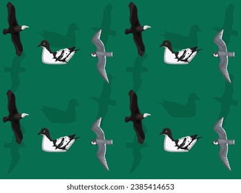 Bird Australian Petrel Cartoon Cute Seamless Wallpaper Background
